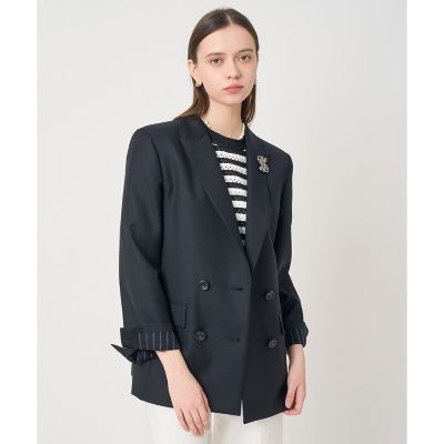 ＜ANAYI＞【セットアップ対応商品】ウールツイルダブルジャケット