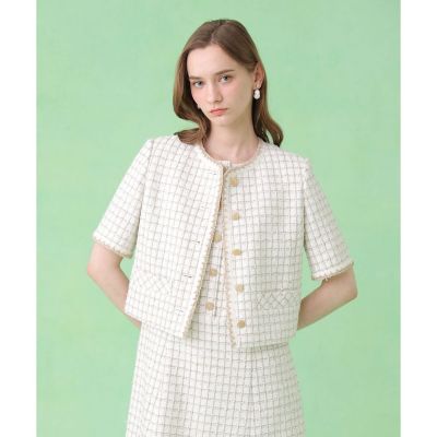 ＜ANAYI＞カラミツイードチェック　ジャケット〈セットアップ対応商品〉