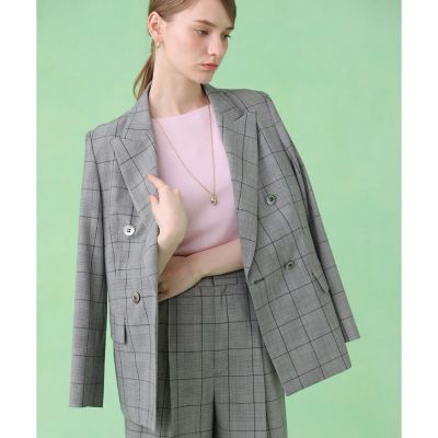 ＜ANAYI＞グレンチェックテーラードダブルジャケット〈セットアップ対応商品〉