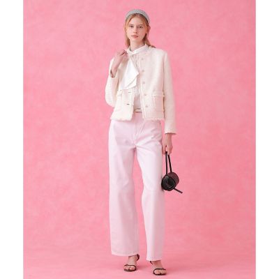 セットアップ対応商品】ソフトベージュツイードクルー ジャケット