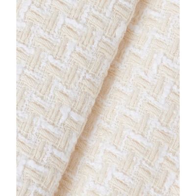 【1214】アナイ　スラブツイードクルージャケット　ピンクベージュ　38 セットアップ対応商品】ソフトベージュツイードクルー ジャケット