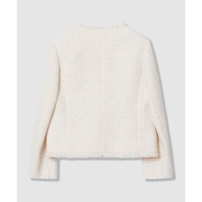 セットアップ対応商品】ソフトベージュツイードクルー ジャケット