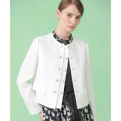 ＜ANAYI＞バスケットノーカラーダブルジャケット〈セットアップ対応商品〉