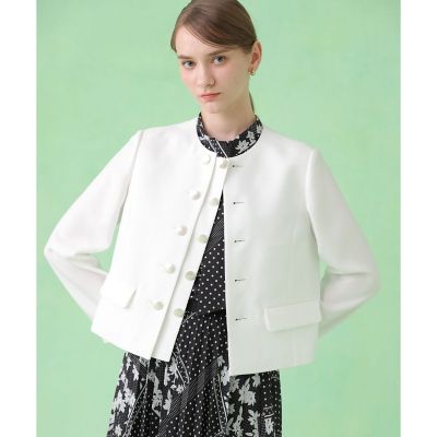 バスケットノーカラーダブルジャケット〈セットアップ対応商品