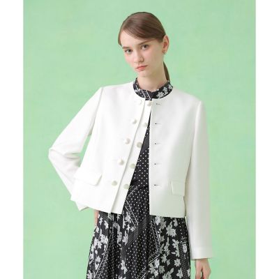 バスケットノーカラーダブルジャケット〈セットアップ対応商品