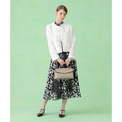バスケットノーカラーダブルジャケット〈セットアップ対応商品