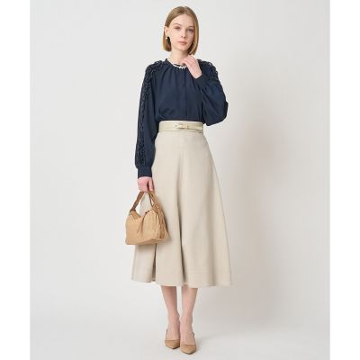 ANAYI ストレッチカルゼ フレアスカート 38 ベージュ ストレッチカルゼシリーズ フレアスカート | NATURAL BEAUTY BASIC
