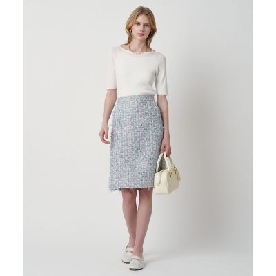 セットアップ対応商品】ブルーミックスツイードタックミニ スカート