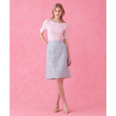 セットアップ対応商品】ブルーミックスツイードタックミニ スカート