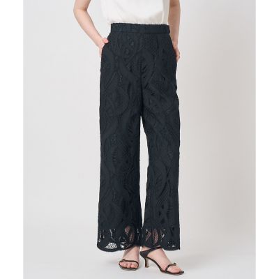 ＜ANAYI＞リーフコード刺繍ワイドパンツ〈セットアップ対応商品〉