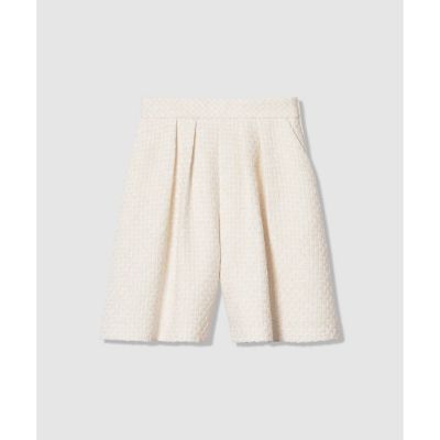 セットアップ対応商品】ソフトベージュツイードキュロットパンツ