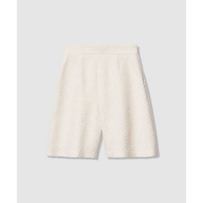 セットアップ対応商品】ソフトベージュツイードキュロットパンツ