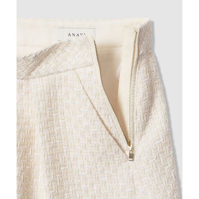 ANAYI アナイ　ワイドパンツ　キュロットパンツ　ガウチョ　ベージュ　タグ付き セットアップ対応商品】ソフトベージュツイードキュロットパンツ