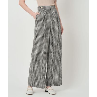 ＜ANAYI＞【セットアップ対象商品】ドビーツイードタックワイドパンツ