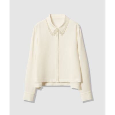 セットアップ対応商品】ダブルクロスフリンジビジュー ブラウス