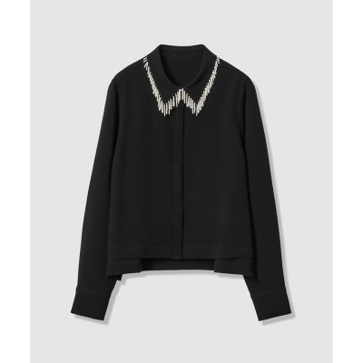 セットアップ対応商品】ダブルクロスフリンジビジュー ブラウス