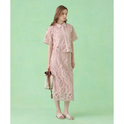 リーフコード刺繍半袖 ブラウス〈セットアップ対応商品〉 | ANAYI 
