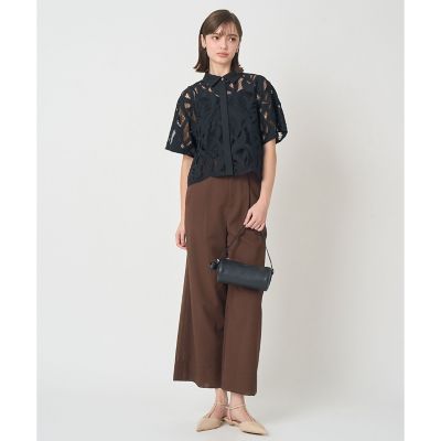 リーフコード刺繍半袖 ブラウス〈セットアップ対応商品〉 | ANAYI