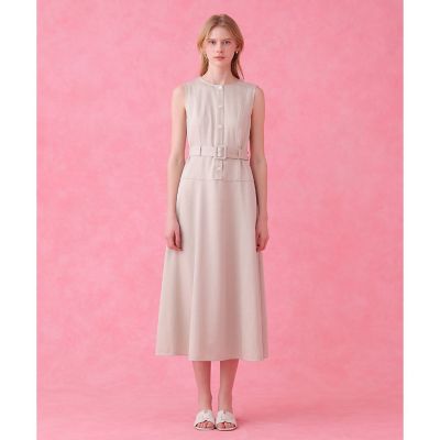セットアップ対応商品】オックスストレッチベルテッド ワンピース