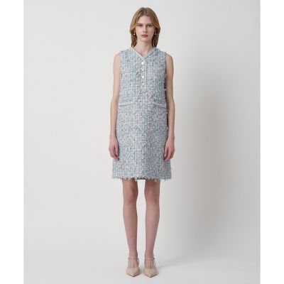 ブルーミックスツイードVネック ワンピース | ANAYI/アナイ | 三越