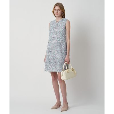 ブルーミックスツイードVネック ワンピース | ANAYI/アナイ | 三越