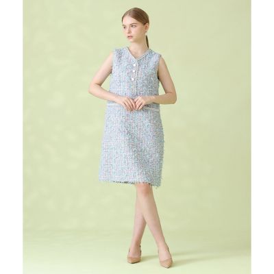 ブルーミックスツイードVネック ワンピース | ANAYI/アナイ | 三越