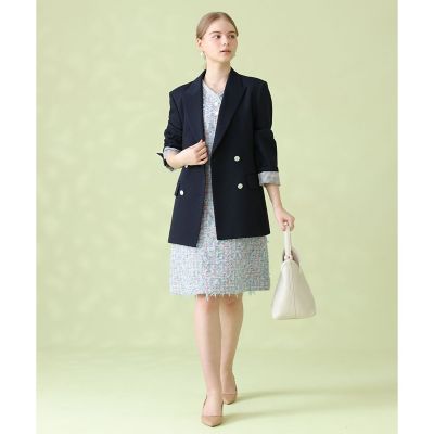 ブルーミックスツイードVネック ワンピース | ANAYI/アナイ | 三越