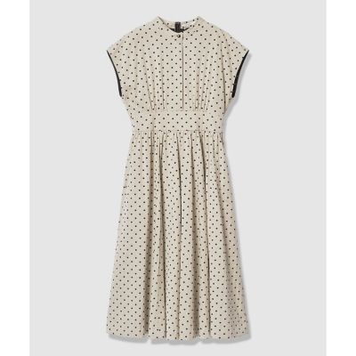 ＜ANAYI＞モノトーンドットジャカードフレア　ワンピース