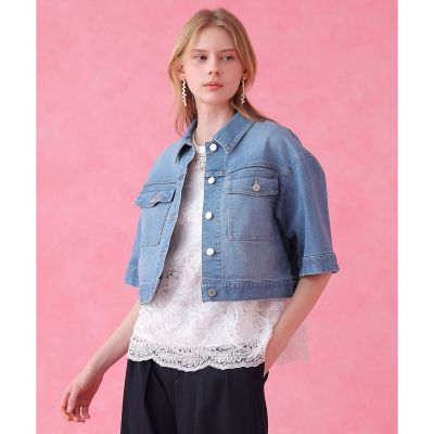 ＜ANAYI＞ストレッチデニムハーフスリーブ　ジャケット
