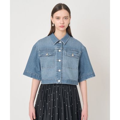 美品✨アナイ 24SS 定価4.7万 ブッチャーハーフスリーブジャケット 36 ストレッチデニムハーフスリーブ ジャケット | ANAYI/アナイ | 三越
