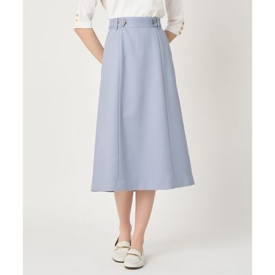 ＜ANAYI＞ブライトツイルベルトボタンＡライン　スカート