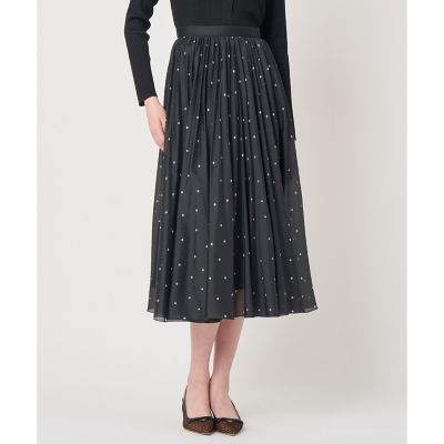 ANAYI/アナイ オーガンジードットプリントプリーツ　スカート