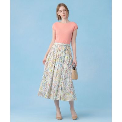 セットアップ対応商品】ペイントペイズリープリントフレア スカート