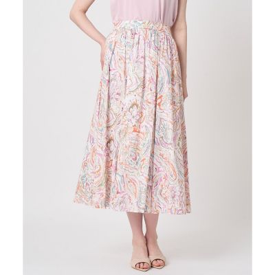 ＜ANAYI＞【セットアップ対応商品】ペイントペイズリープリントフレア　スカート