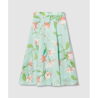 ＜ANAYI＞リリーフラワープリントマチフレア　スカート
