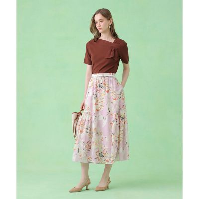 ANAYI ペイントフラワープリントティアード スカート 36 ペイントフラワープリントティアード スカート | ANAYI/アナイ | 三越