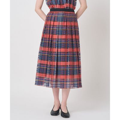 ANAYI/アナイ シルクコンシアーチェックフレアスカート