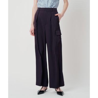 ＜ANAYI＞【セットアップ対応商品】ストレッチダブルサテンカーゴパンツ