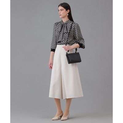 24SS♡ANAYI リボンプリントタックスリーブブラウス 36 とろみ シアー セットアップ対応商品】メーレプリントリボンタック ブラウス | ANAYI