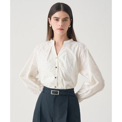 ＜ANAYI＞【Ｅｔｅｒｎａｌ　Ｌｉｎｅ　２０２６】タフタカットジャカードタック　ブラウス