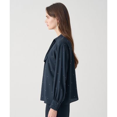 ANAYI ピンドットプリントボウタイブラウス※ na Eternal Line 2026】ピンドットプリントボウタイ