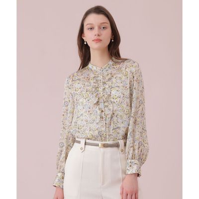 ＜ANAYI＞ぼかしフラワーフリル　ブラウス