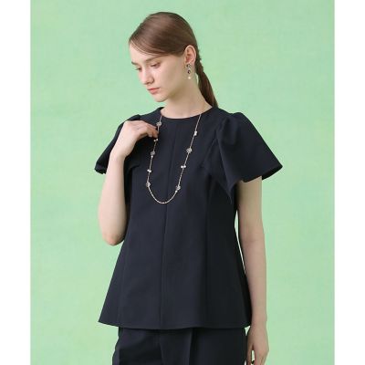 サッカーストレッチペプラム ブラウス〈セットアップ対応商品