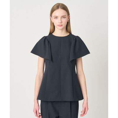 ＜ANAYI＞サッカーストレッチペプラム　ブラウス〈セットアップ対応商品〉