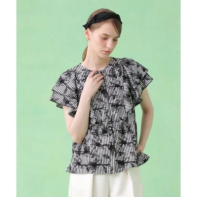 木*葉様 ANAYI ¥37400 フラワー刺繍ストライプ ブラウス 36 フラワー刺繍ストライプ ブラウス | ANAYI/アナイ | 三越伊勢丹