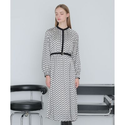 ANAYI/アナイ メーレプリントラグランバイカラー ワンピース 08ホワイト ワンピース・ドレス【三越伊勢丹/公式】