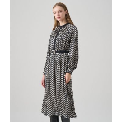 ANAYI/アナイ メーレプリントラグランバイカラー ワンピース 98ブラック ワンピース・ドレス【三越伊勢丹/公式】