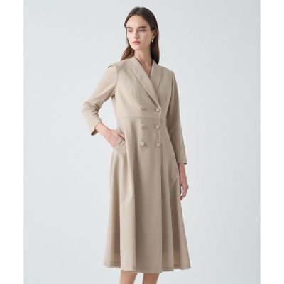 【Ｅｔｅｒｎａｌ　Ｌｉｎｅ　２０２６】ウールジョーゼットショール衿　ワンピース