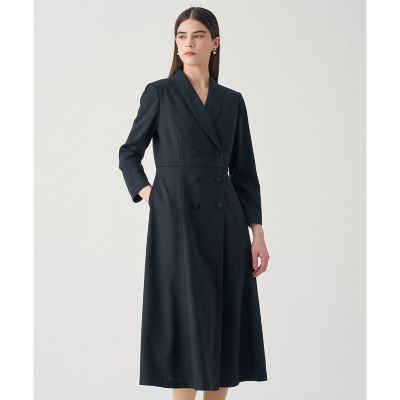 【Ｅｔｅｒｎａｌ　Ｌｉｎｅ　２０２６】ウールジョーゼットショール衿　ワンピース