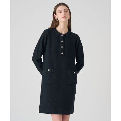 ANAYI ファンシーラメツイード バイアスワンピース ブークレラメツイードボクシー ワンピース|ANAYI OFFICIAL ONLINE